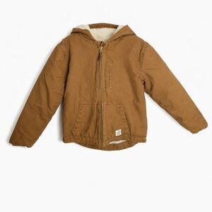 Weatherproof Vintage Brown Sherpa Lined Hooded Jacket Boys Size 7